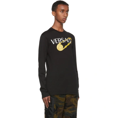 Shop Versace Black Pin Long Sleeve T-shirt In 1b000 Black