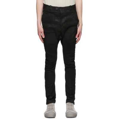 Shop Boris Bidjan Saberi Black Vinyl-coated Skinny Jeans