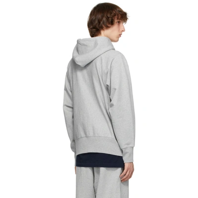 Shop Maison Margiela Grey '1con' Zip-up Hoodie In 856m Grey Melange