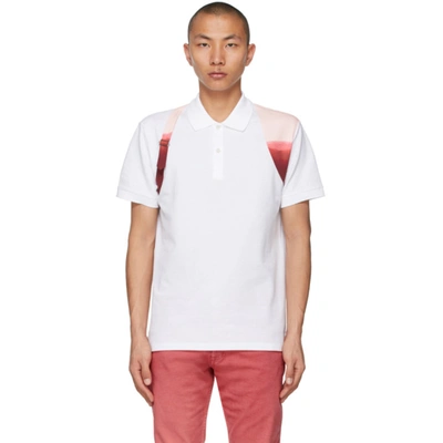 Alexander Mcqueen Harness Dip-dye Cotton-piqué Polo Shirt In White |  ModeSens