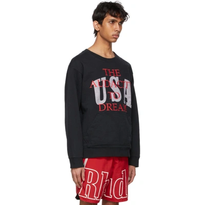 Shop Rhude Black Dreamers Crew Sweatshirt