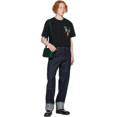 Shop Jw Anderson Black Printed Veggie Logo T-shirt In 999 Black