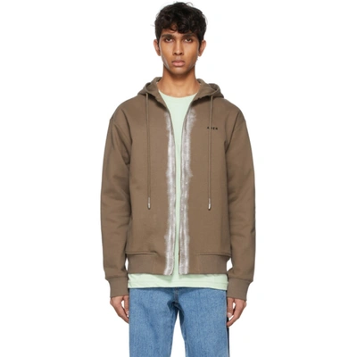 Shop Ader Error Brown Cotton Pollution Hoodie In Charcoal