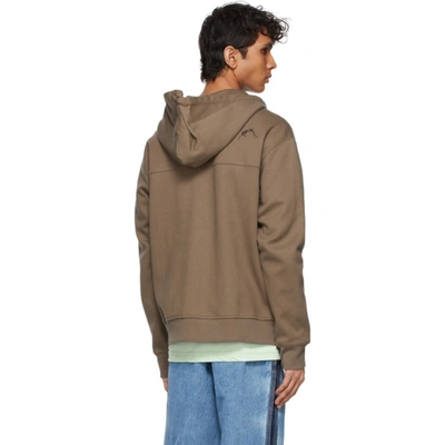 Shop Ader Error Brown Cotton Pollution Hoodie In Charcoal