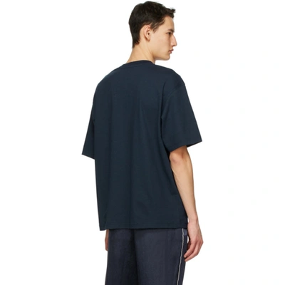 Shop Acne Studios Navy Embroidered T-shirt
