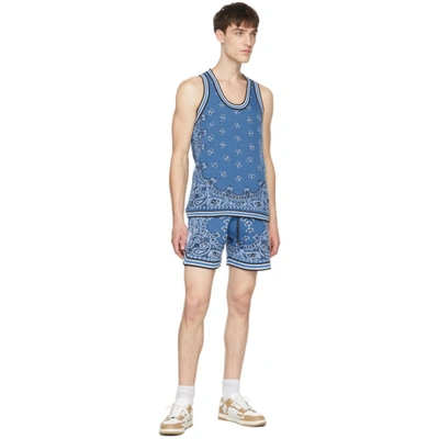 Shop Amiri Blue Bandana B-ball Tank Top In Carolina Blue