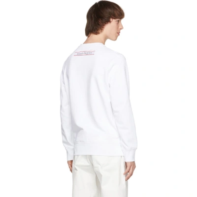 Shop Alexander Mcqueen White Selvedge Logo Tape Sweatshirt In 0910 White/mix