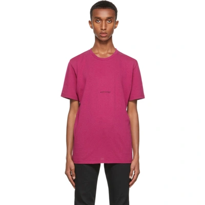 Shop Saint Laurent Pink Rive Gauche Logo T-shirt In Fuchsia/noir