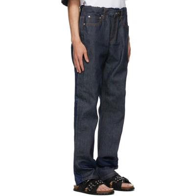 Shop A.p.c. Indigo & Navy Sacai Edition Haru Jeans In Iak Darknav