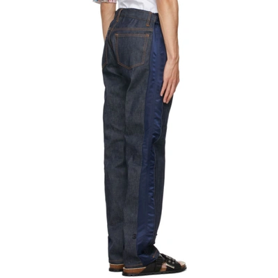 Shop A.p.c. Indigo & Navy Sacai Edition Haru Jeans In Iak Darknav