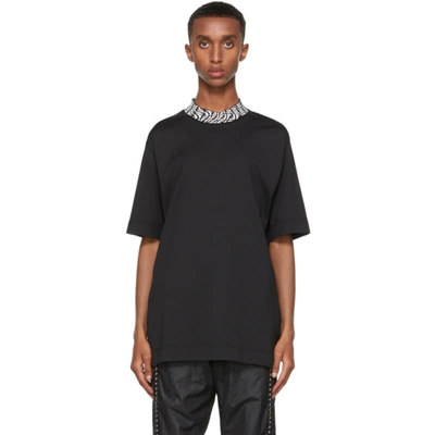 Shop Fendi Black Vertigo 'forever ' Collar T-shirt In F0pa4 Black