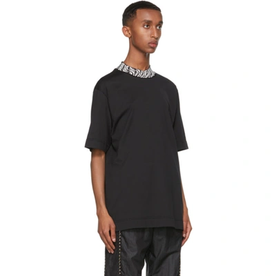 Shop Fendi Black Vertigo 'forever ' Collar T-shirt In F0pa4 Black