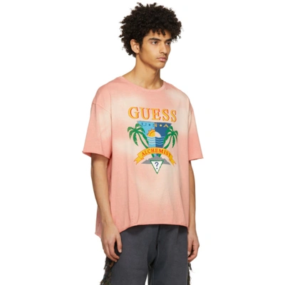 Shop Alchemist Pink Guess Edition Logo T-shirt In Burnt Coral