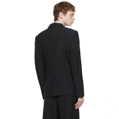 Shop Comme Des Garçons Homme Deux Black Tropical Wool X Taffeta Blazer In 1 Black/sil
