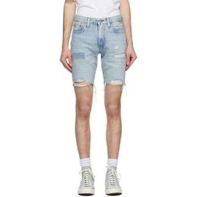 Shop Levi's Blue 412 Slim Shorts In Wildwest