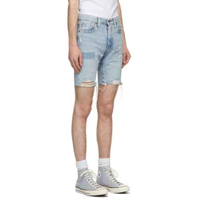 Shop Levi's Blue 412 Slim Shorts In Wildwest