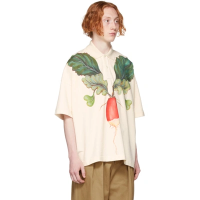 Shop Jw Anderson Off-white Oversized Veggie Polo In 002offwhite