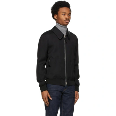 Shop Tom Ford Black Viscose Blouson Jacket In K09 Black