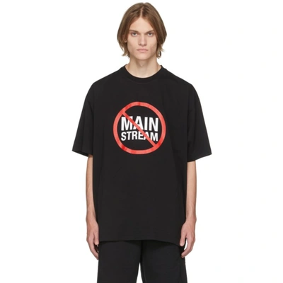Vetements No Mainstream-print Cotton-jersey T-shirt In Black | ModeSens