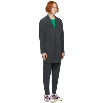 Shop Issey Miyake Grey Tailored Pleats 1 Coat In 14-charcoal Gray