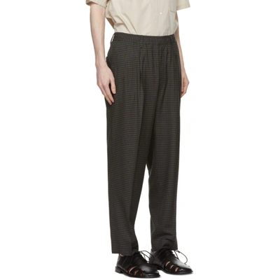 Shop N.hoolywood Black Check Wide Trousers In Blackcheck