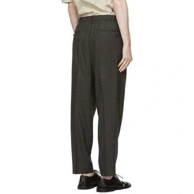 Shop N.hoolywood Black Check Wide Trousers In Blackcheck