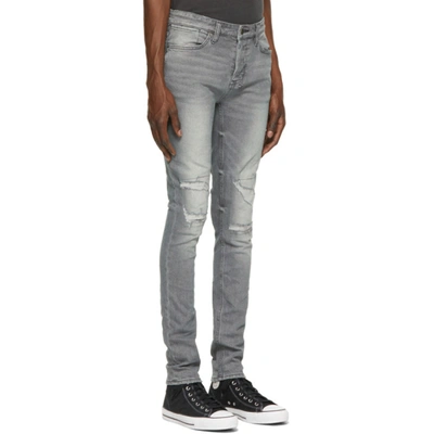 Shop Ksubi Grey Ripped Van Winkle Jeans