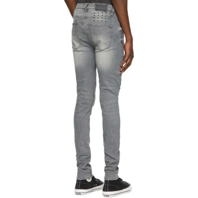 Shop Ksubi Grey Ripped Van Winkle Jeans