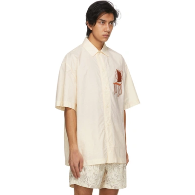 Shop Jacquemus Off-white Embroidered 'la Chemise Moisson' Short Sleeve Shirt In Off White