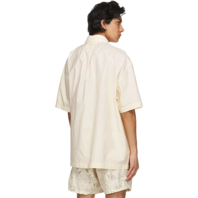 Shop Jacquemus Off-white Embroidered 'la Chemise Moisson' Short Sleeve Shirt In Off White