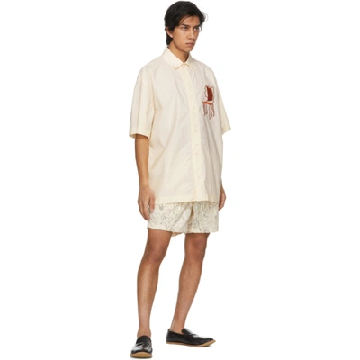 Shop Jacquemus Off-white Embroidered 'la Chemise Moisson' Short Sleeve Shirt In Off White