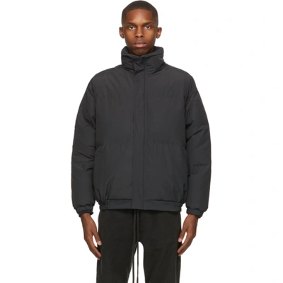 Shop Essentials Black Nylon Puffer Jacket