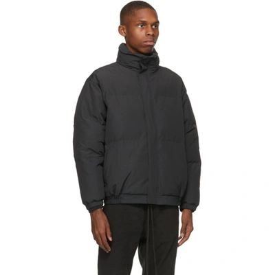 Shop Essentials Black Nylon Puffer Jacket