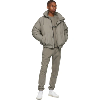 Shop Essentials Taupe Nylon Puffer Jacket