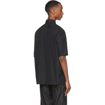 Shop Fendi Black Poplin Short Sleeve Shirt In F0qa1 Black