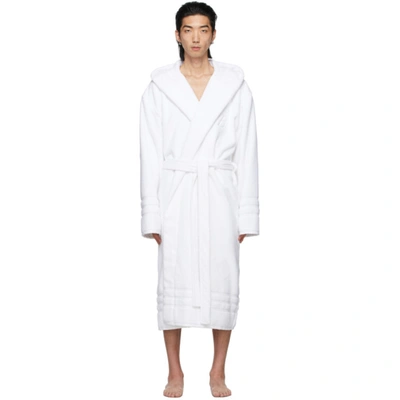 Shop Balenciaga White Terrycloth Resorts Robe In 9000 White