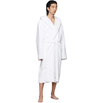 Shop Balenciaga White Terrycloth Resorts Robe In 9000 White