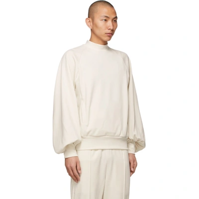 Shop Random Identities Off-white Rich Sleeve Sweatshirt In Cream