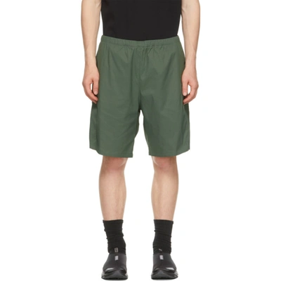 Shop Affix Green Flex Shorts In Field Green