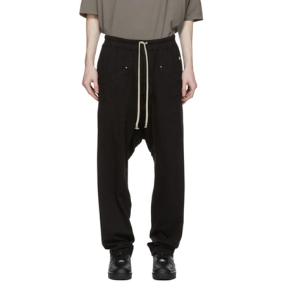 Shop Rick Owens Drkshdw Black Long Drawstring Cargo Pants In 09 Black