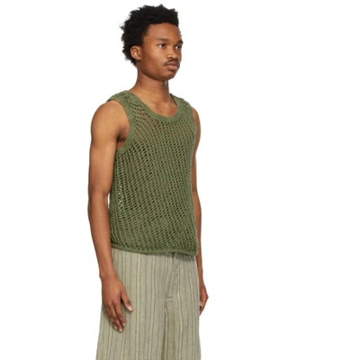 Shop Nicholas Daley Green Knit Garment-dyed Vest