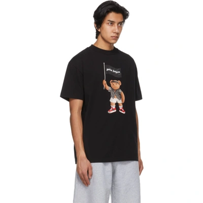 Shop Palm Angels Black Loose Pirate Bear T-shirt In Black White