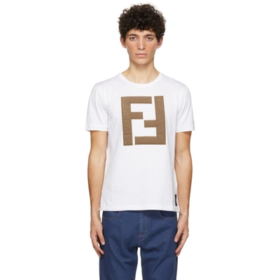 Shop Fendi White 'forever ' T-shirt In F0qa0 White