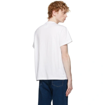 Shop Maison Margiela White Distorted Logo T-shirt In 100 White