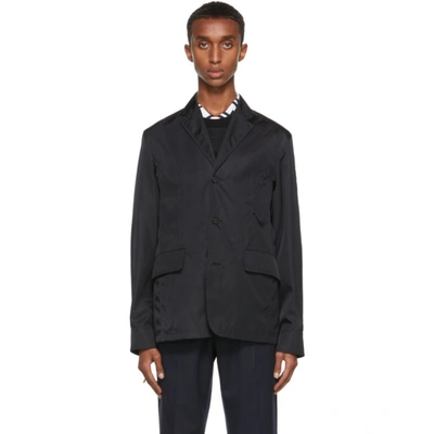 Shop Versace Black Nylon Blazer In 1b000 Black