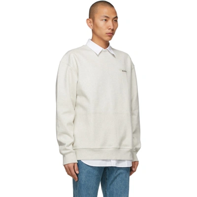 Shop Ader Error Beige Oversized Kangaroo Pocket Sweatshirt In Oatmeal