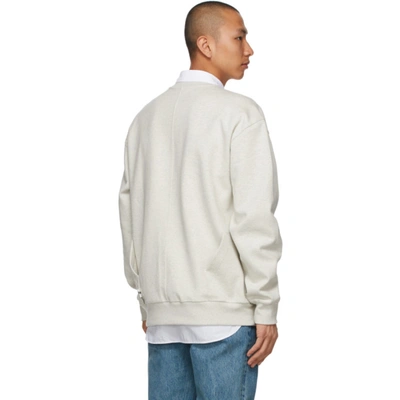 Shop Ader Error Beige Oversized Kangaroo Pocket Sweatshirt In Oatmeal