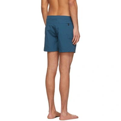 Shop Tom Ford Blue Nylon Swim Shorts In B07 Marine