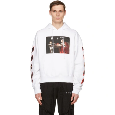 Shop Off-white White Caravaggio Painting Hoodie In White Red