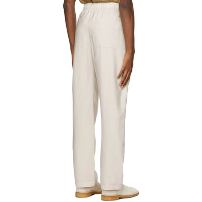 Shop Lemaire Beige Elasticated Trousers In 911 Lt Pelican Grey